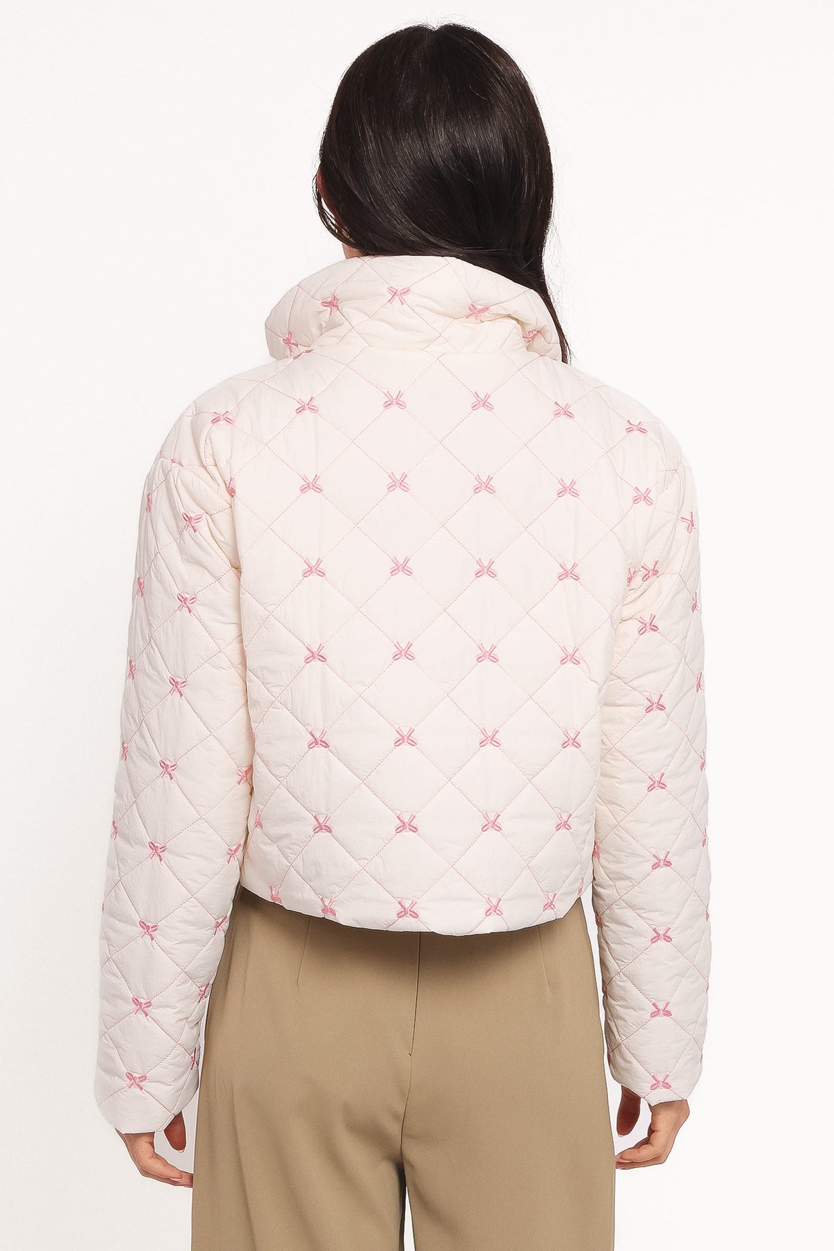 Adi Quilted Jacket - Pink Bow