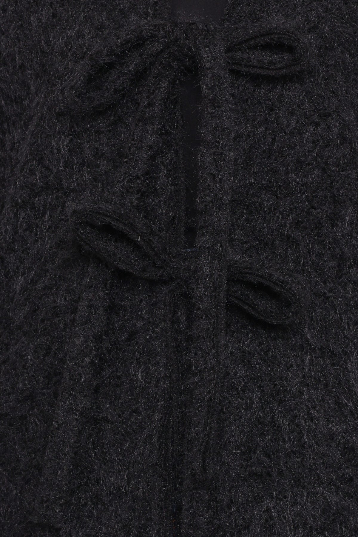 Kimmy Bow Oversized Cardigan - Black