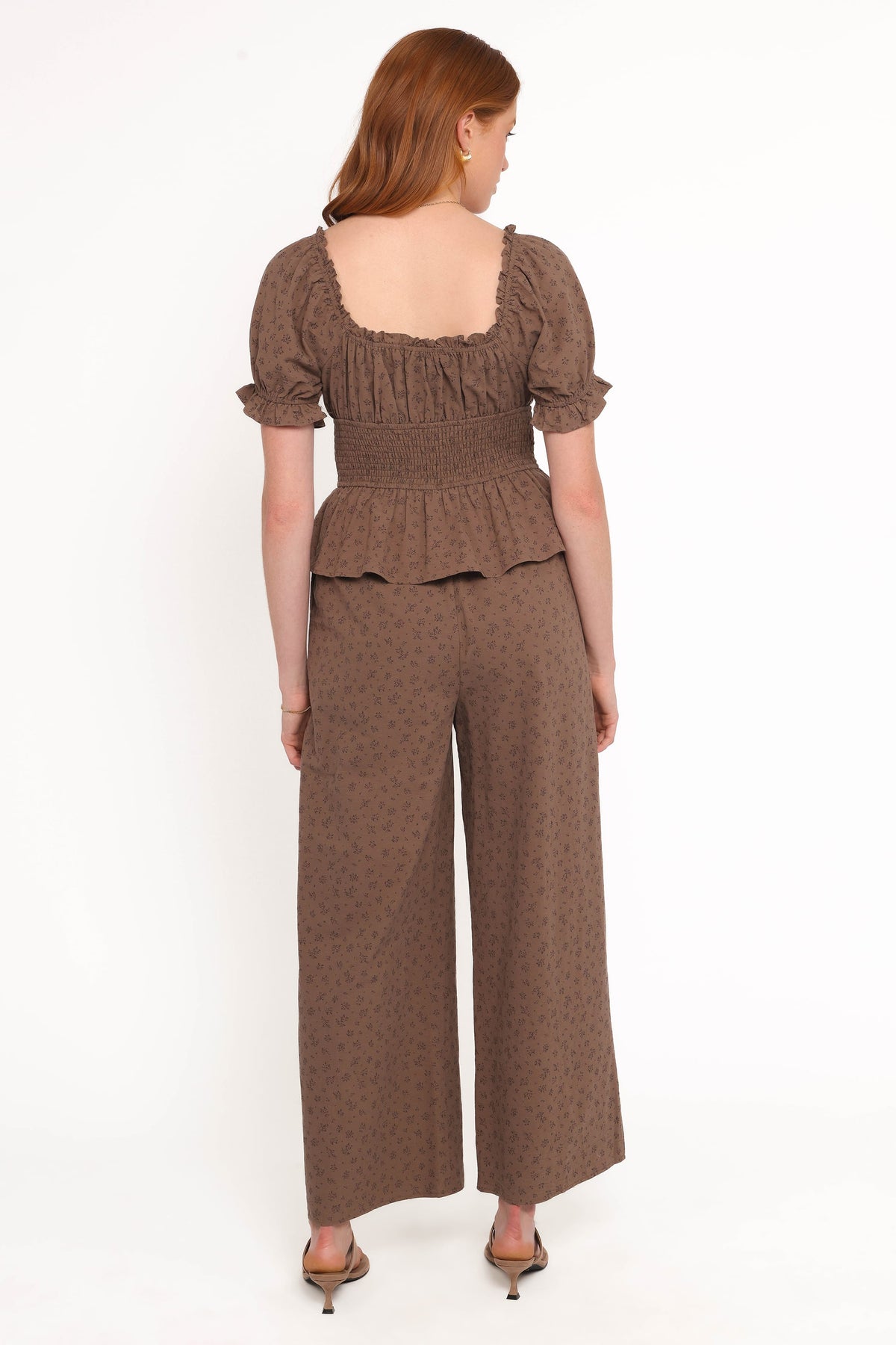 Bridget Jumpsuit - Taupe Purple Floral