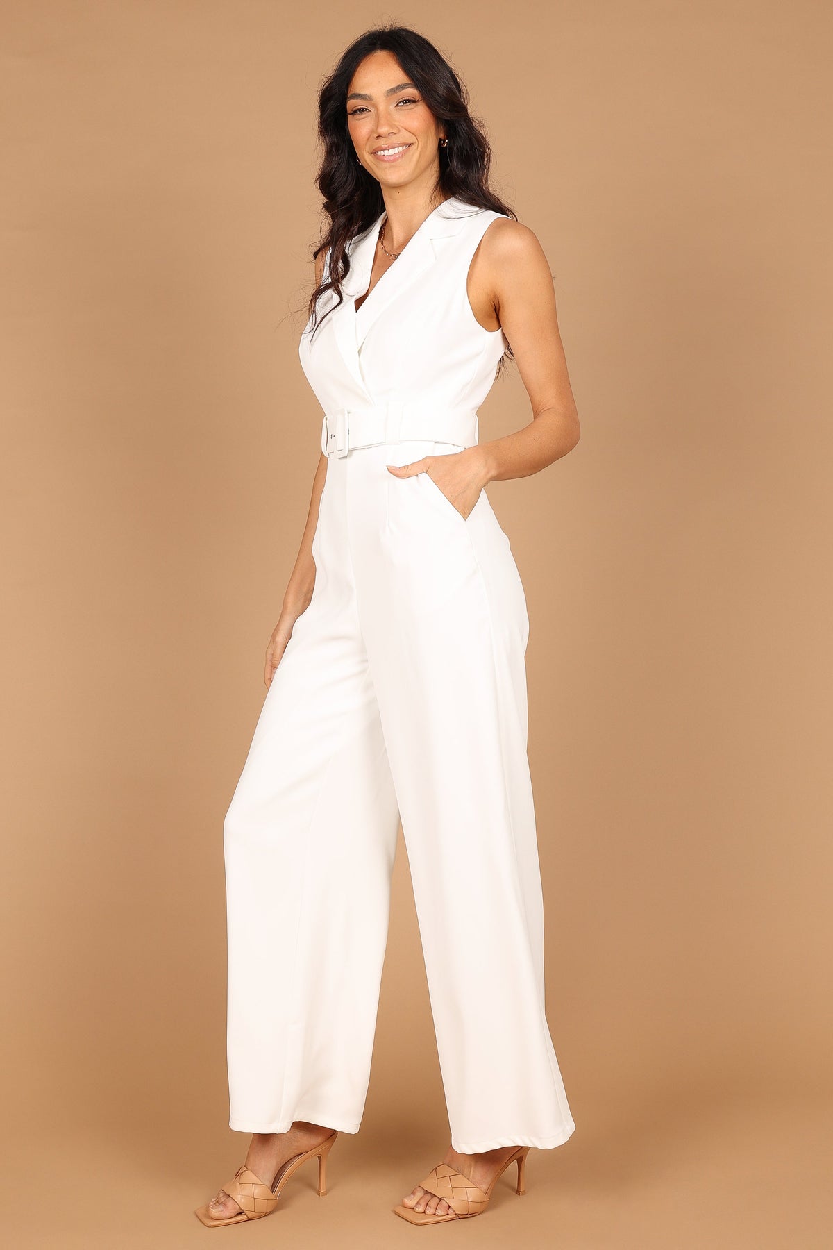Sienna Belted Jumpsuit - White