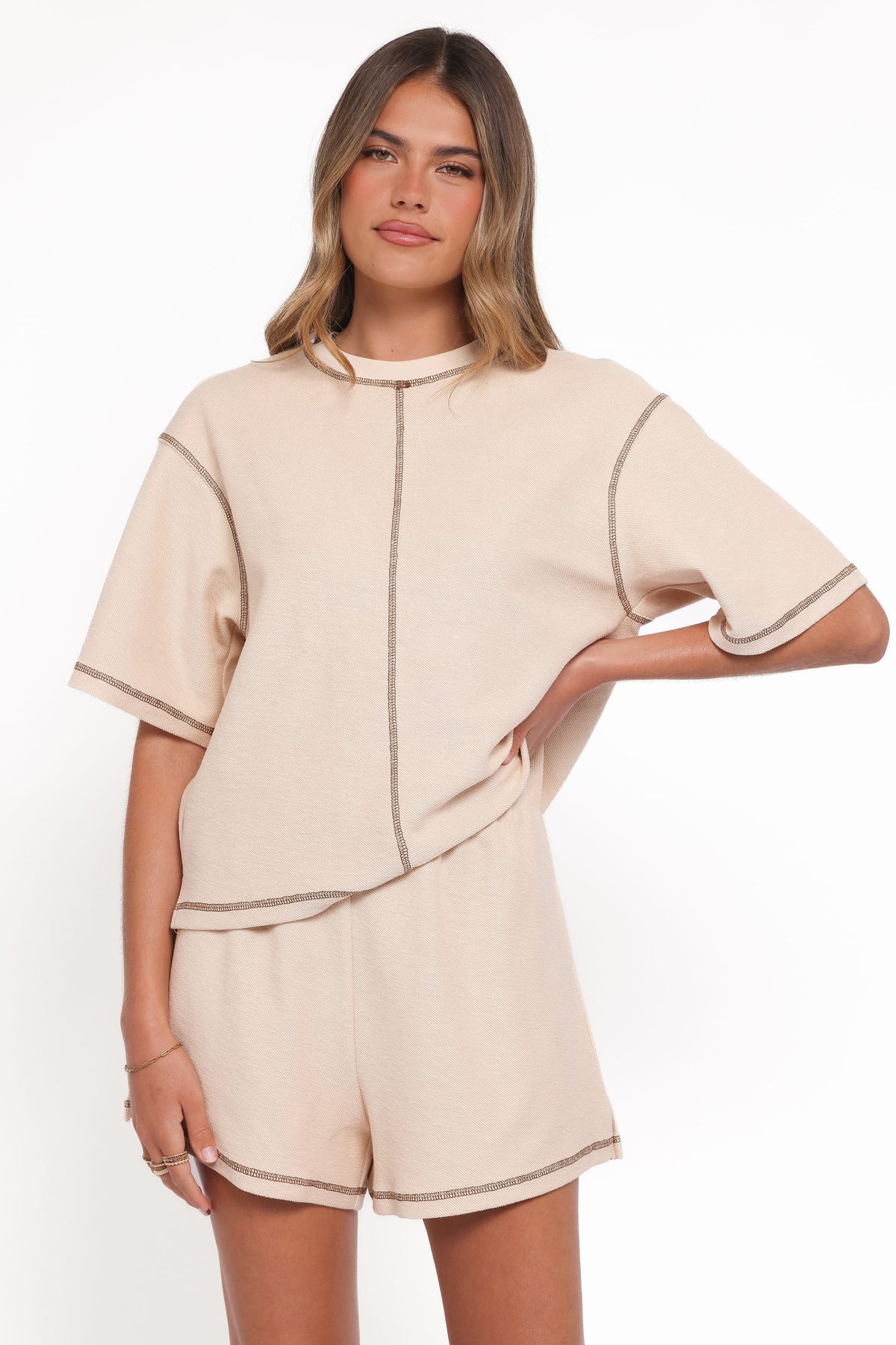 Melody Knit Short Set - Oat