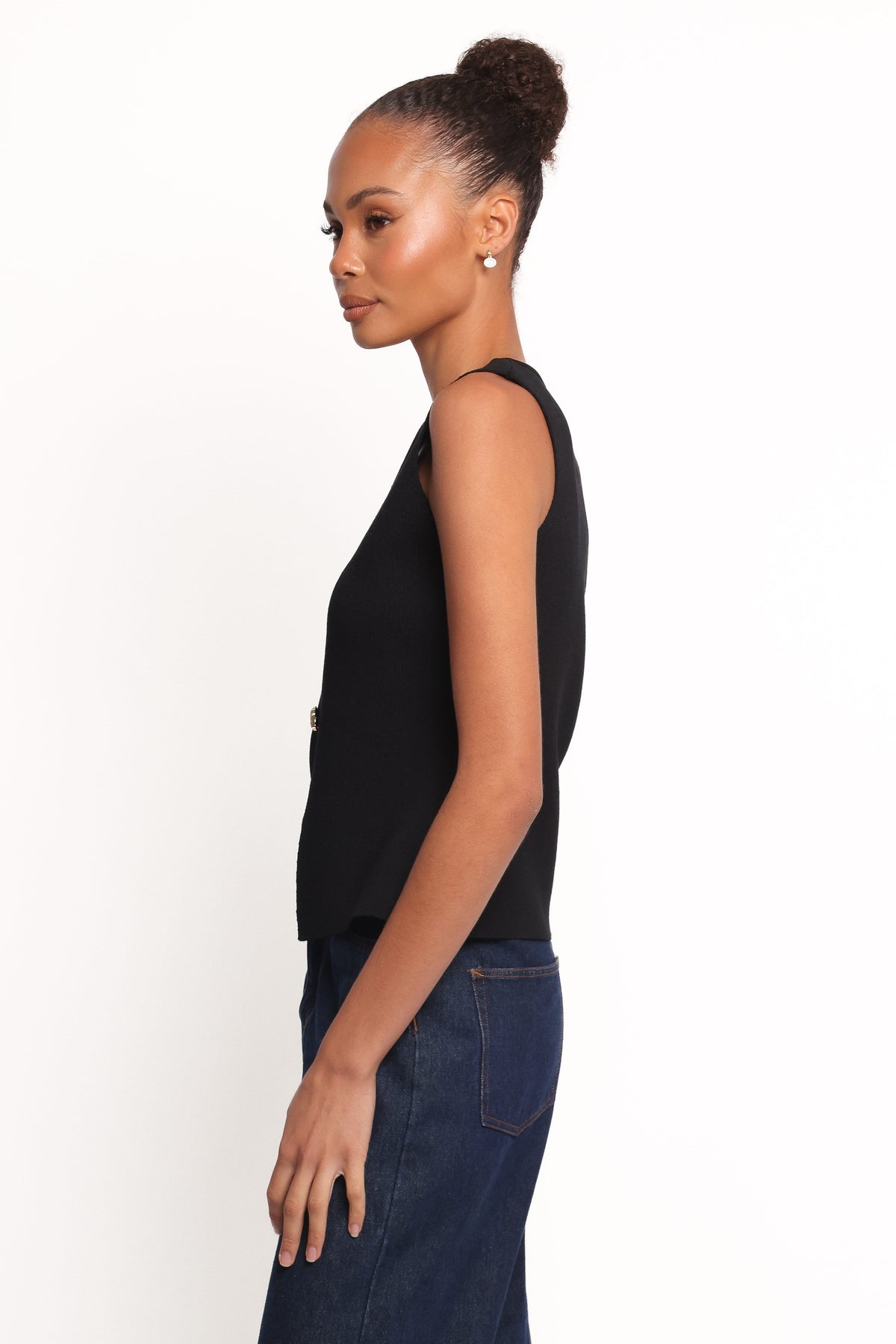 Everlee Knit Vest Top - Black