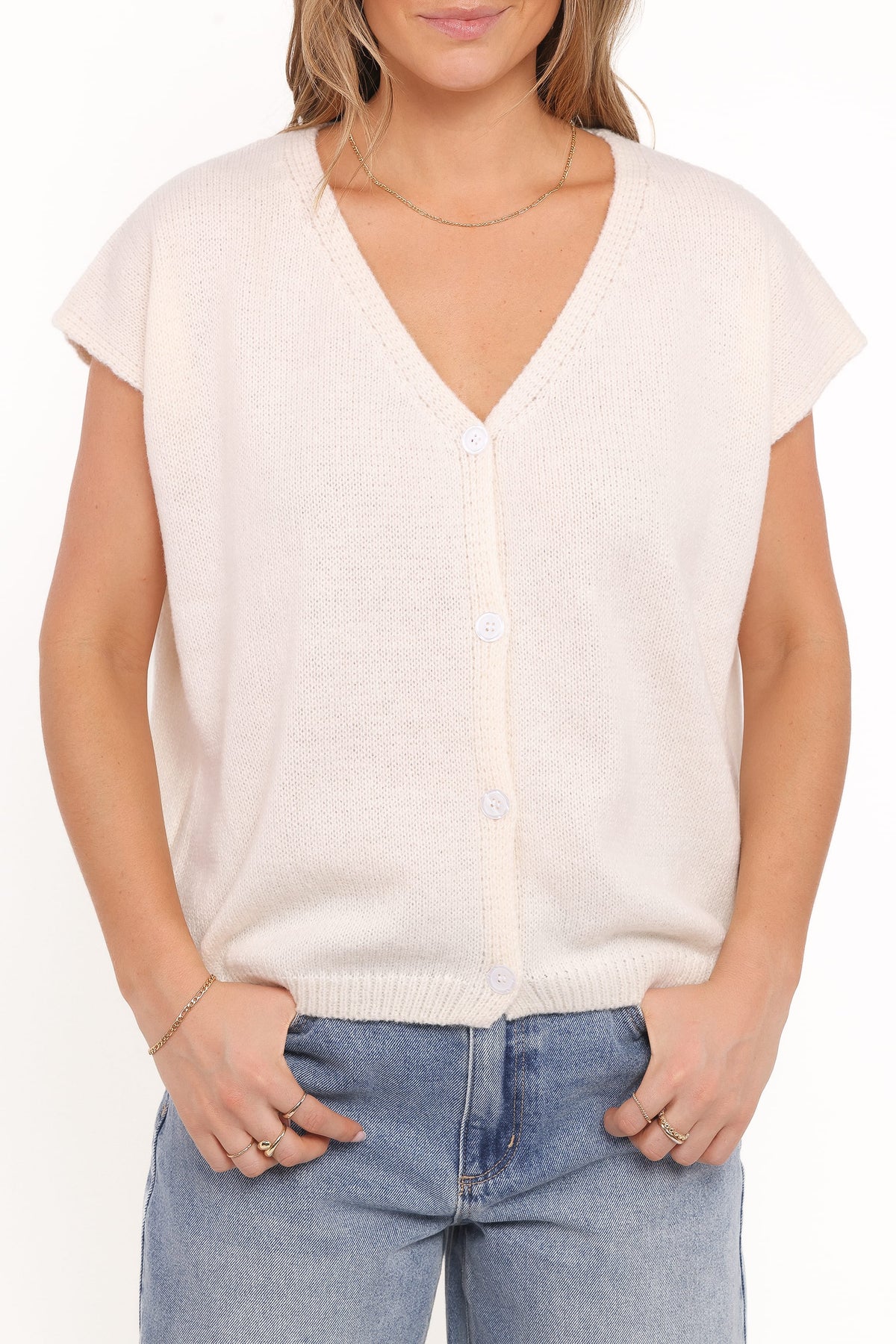 Mariana Knit Vest - Cream