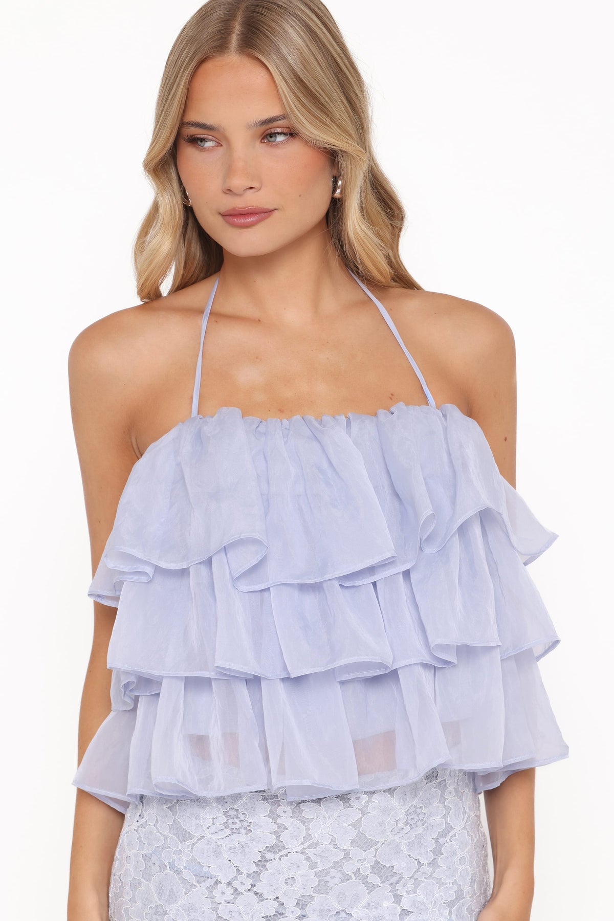 Taelya Flounce Top - Blue