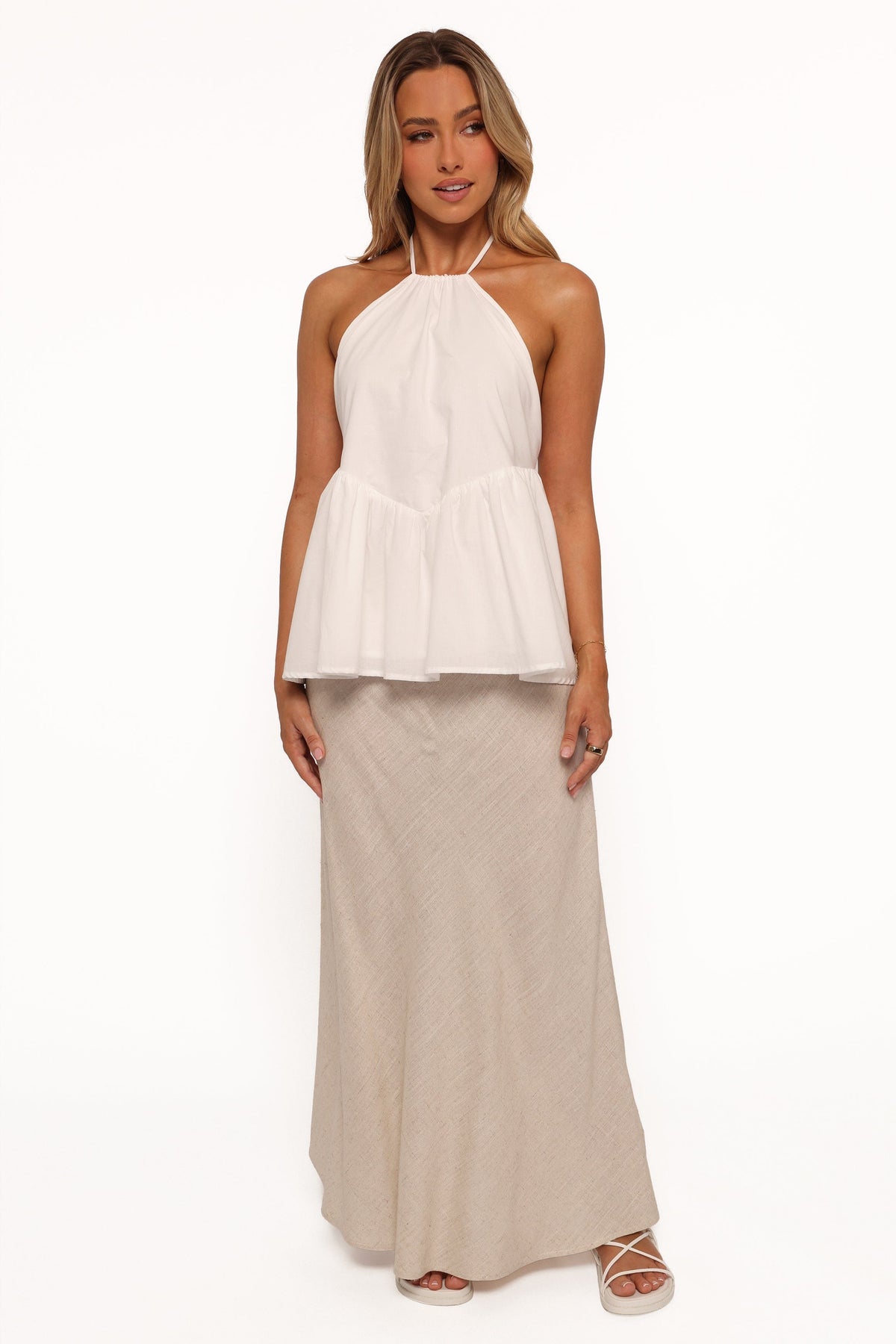 Vanessa Halterneck Top - White